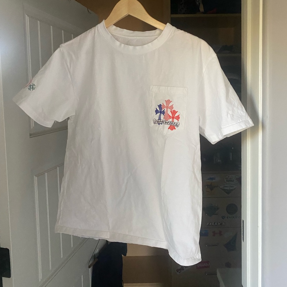 Chrome hearts multi color cross cemetery T-shirt (white)